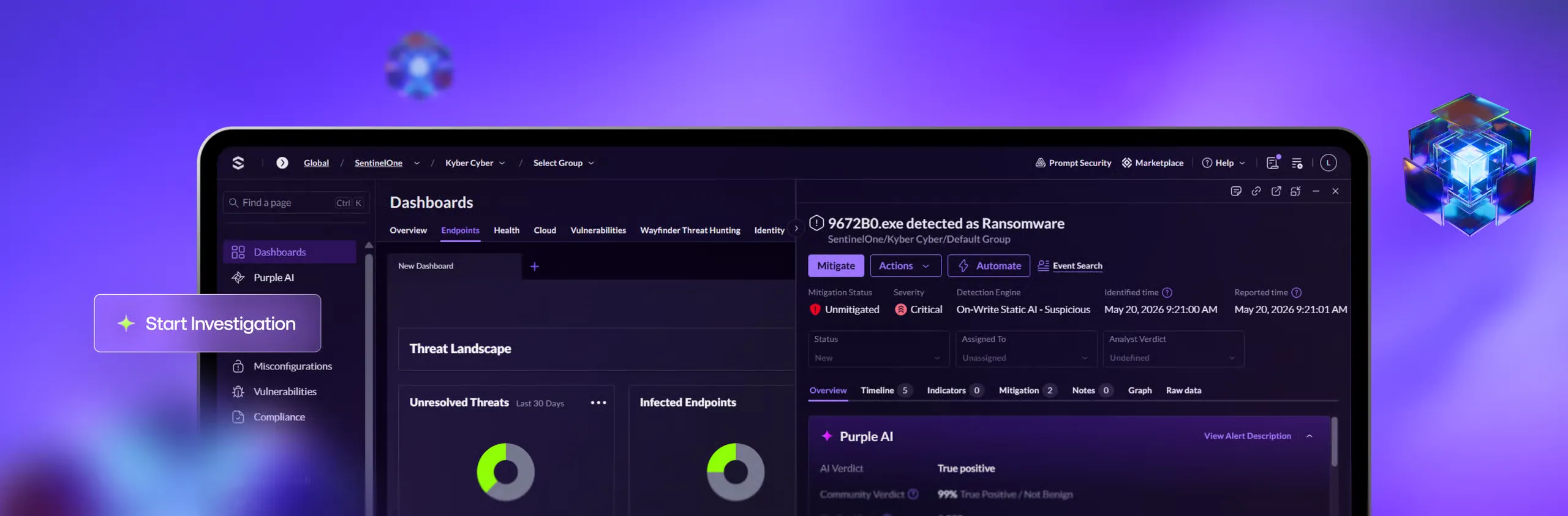 Investigación de un incidente con Purple AI